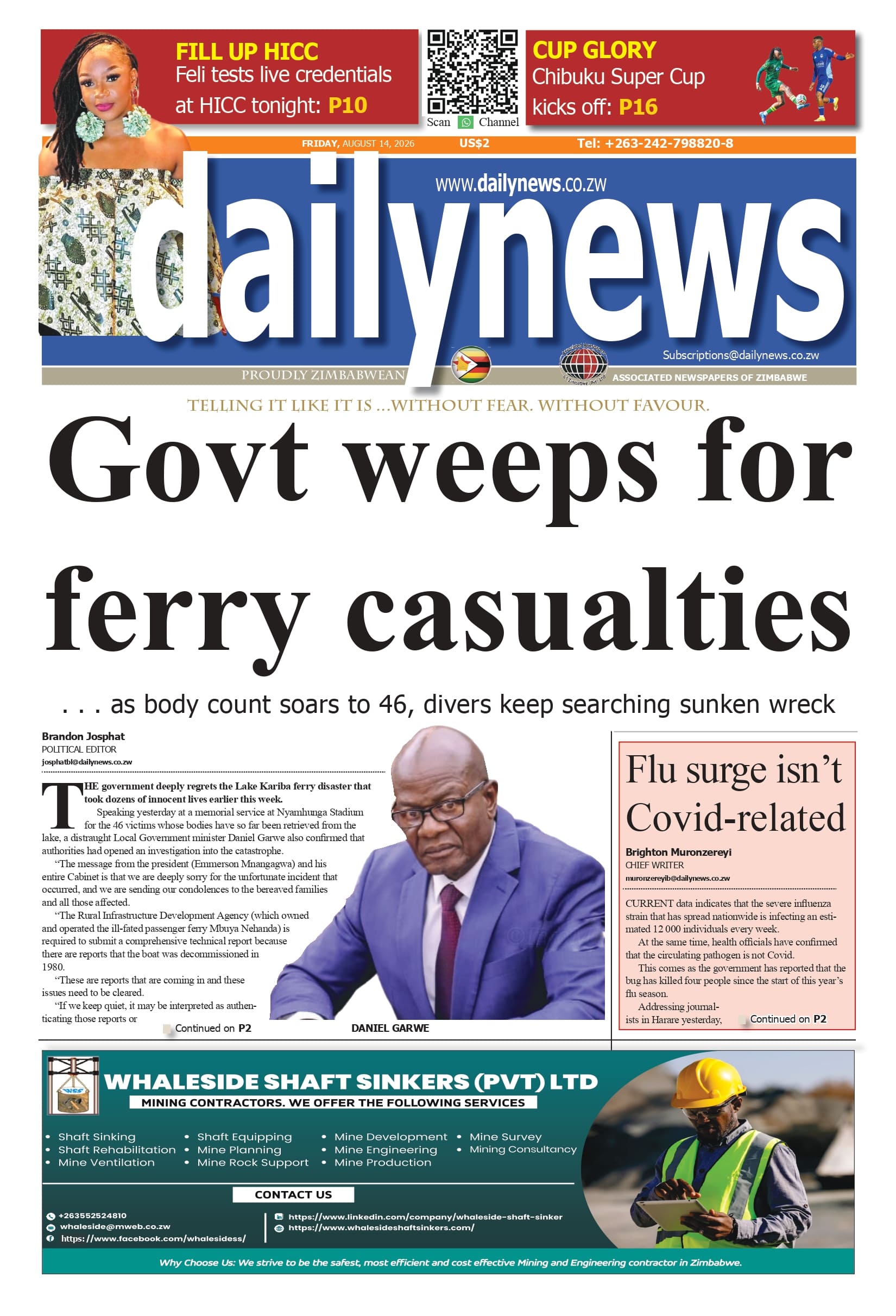 Friday 14 August 2026